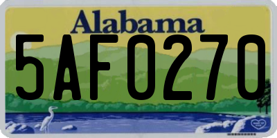 AL license plate 5AF0270