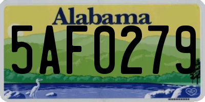 AL license plate 5AF0279
