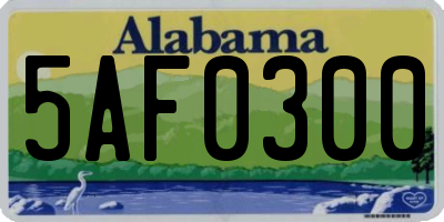AL license plate 5AF0300