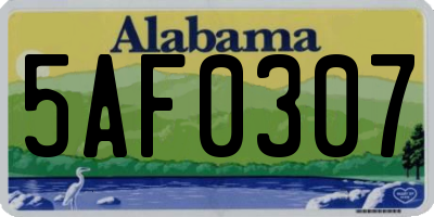 AL license plate 5AF0307