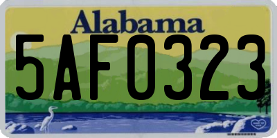 AL license plate 5AF0323