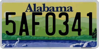 AL license plate 5AF0341