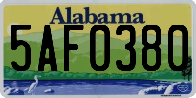 AL license plate 5AF0380
