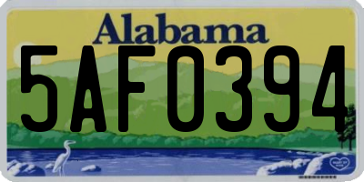 AL license plate 5AF0394