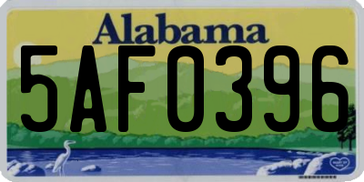 AL license plate 5AF0396