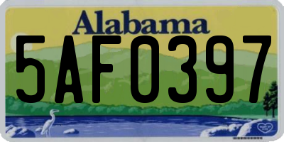 AL license plate 5AF0397