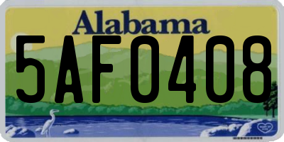 AL license plate 5AF0408