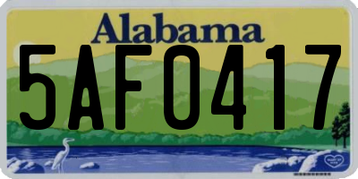 AL license plate 5AF0417