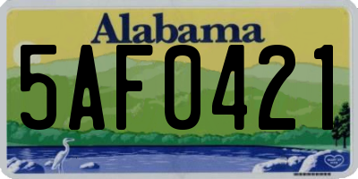 AL license plate 5AF0421