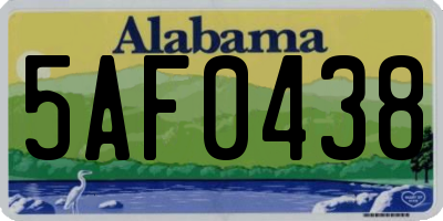AL license plate 5AF0438