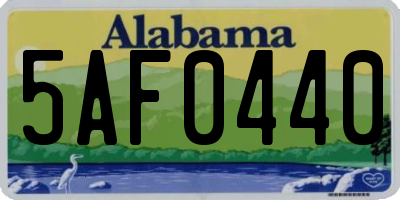 AL license plate 5AF0440