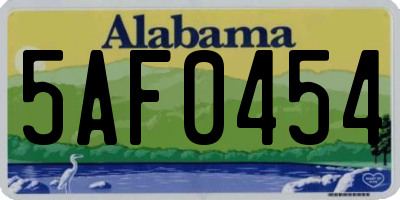 AL license plate 5AF0454