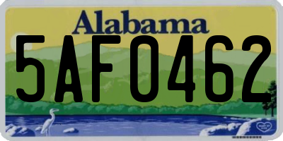 AL license plate 5AF0462
