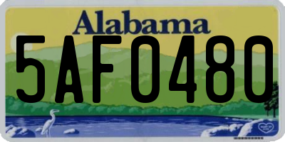 AL license plate 5AF0480