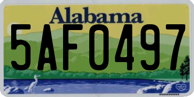 AL license plate 5AF0497