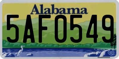 AL license plate 5AF0549