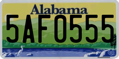 AL license plate 5AF0555