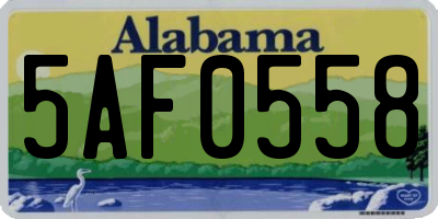 AL license plate 5AF0558