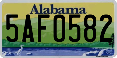 AL license plate 5AF0582