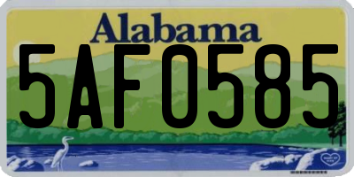 AL license plate 5AF0585