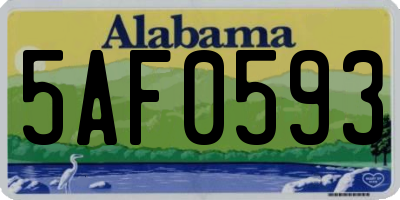AL license plate 5AF0593