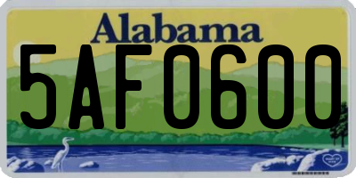 AL license plate 5AF0600