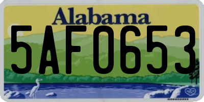 AL license plate 5AF0653