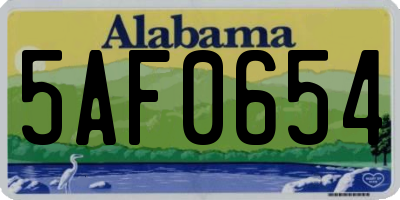 AL license plate 5AF0654