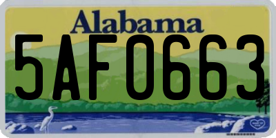 AL license plate 5AF0663