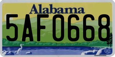 AL license plate 5AF0668