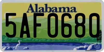 AL license plate 5AF0680