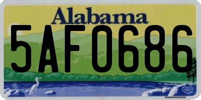 AL license plate 5AF0686