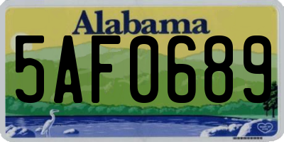 AL license plate 5AF0689