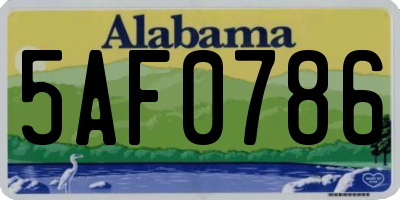 AL license plate 5AF0786