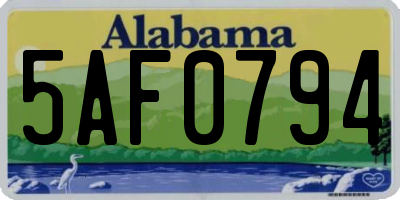 AL license plate 5AF0794