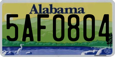 AL license plate 5AF0804