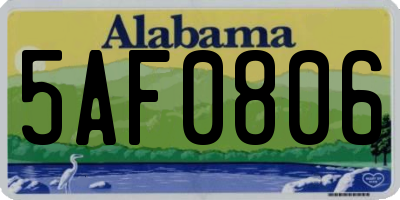 AL license plate 5AF0806