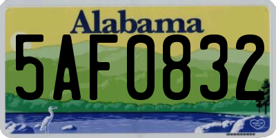 AL license plate 5AF0832