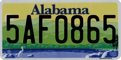 AL license plate 5AF0865