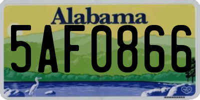 AL license plate 5AF0866