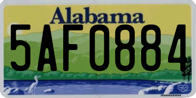 AL license plate 5AF0884