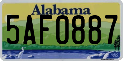 AL license plate 5AF0887