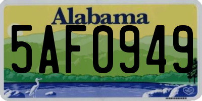 AL license plate 5AF0949