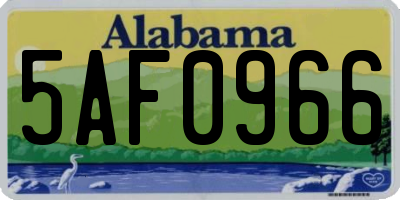 AL license plate 5AF0966