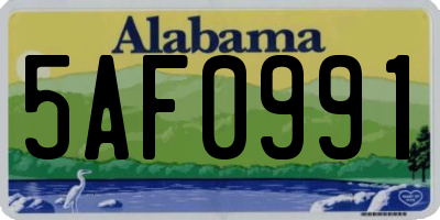 AL license plate 5AF0991