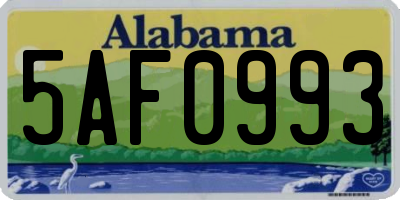 AL license plate 5AF0993