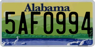 AL license plate 5AF0994