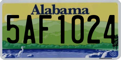 AL license plate 5AF1024