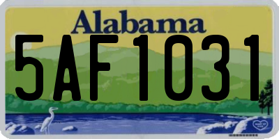 AL license plate 5AF1031