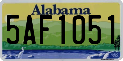 AL license plate 5AF1051